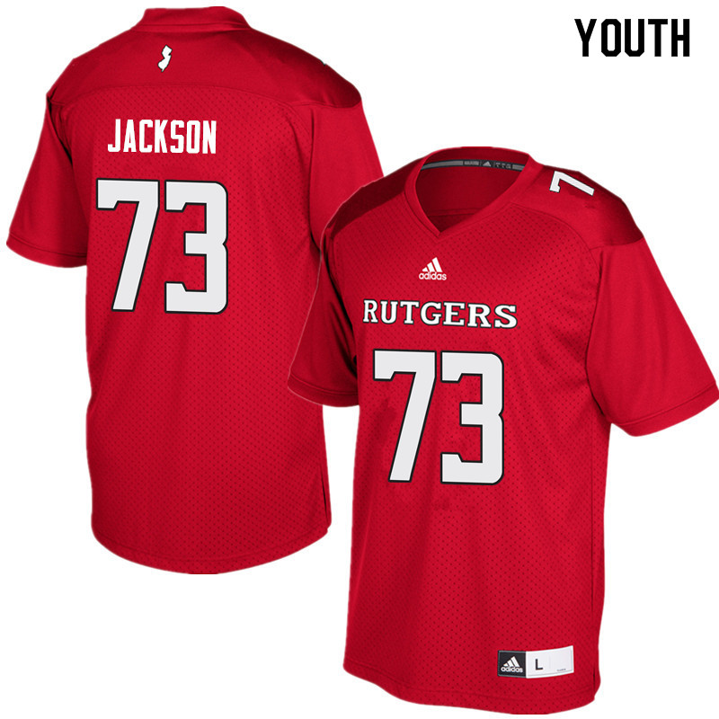 Youth #73 Jonah Jackson Rutgers Scarlet Knights College Football Jerseys Sale-Red - Click Image to Close
